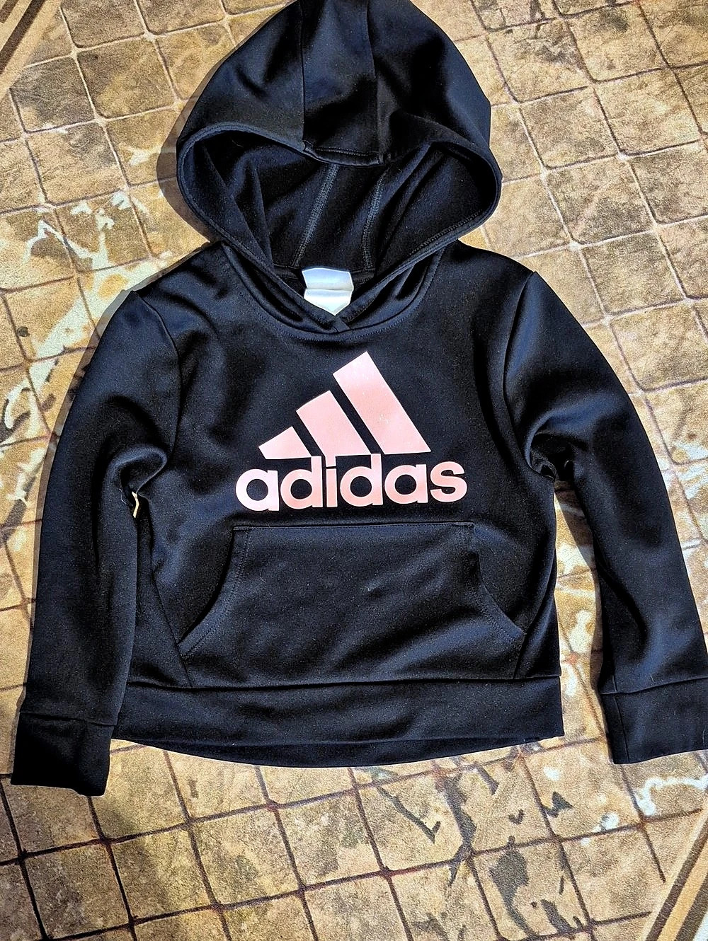 🍀5/30🍀adidas Black & Pink Boys Size 5 Like New Hoodie